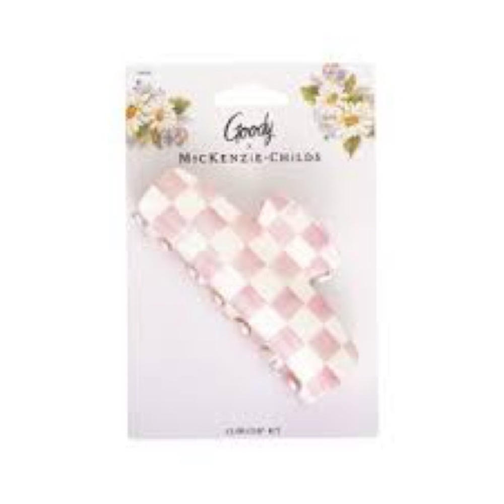 MacKenzie-Childs Pink and White Checkered Claw Clip